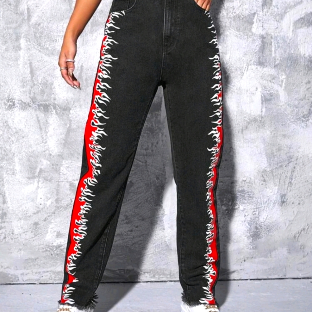 Black Jeans with flames